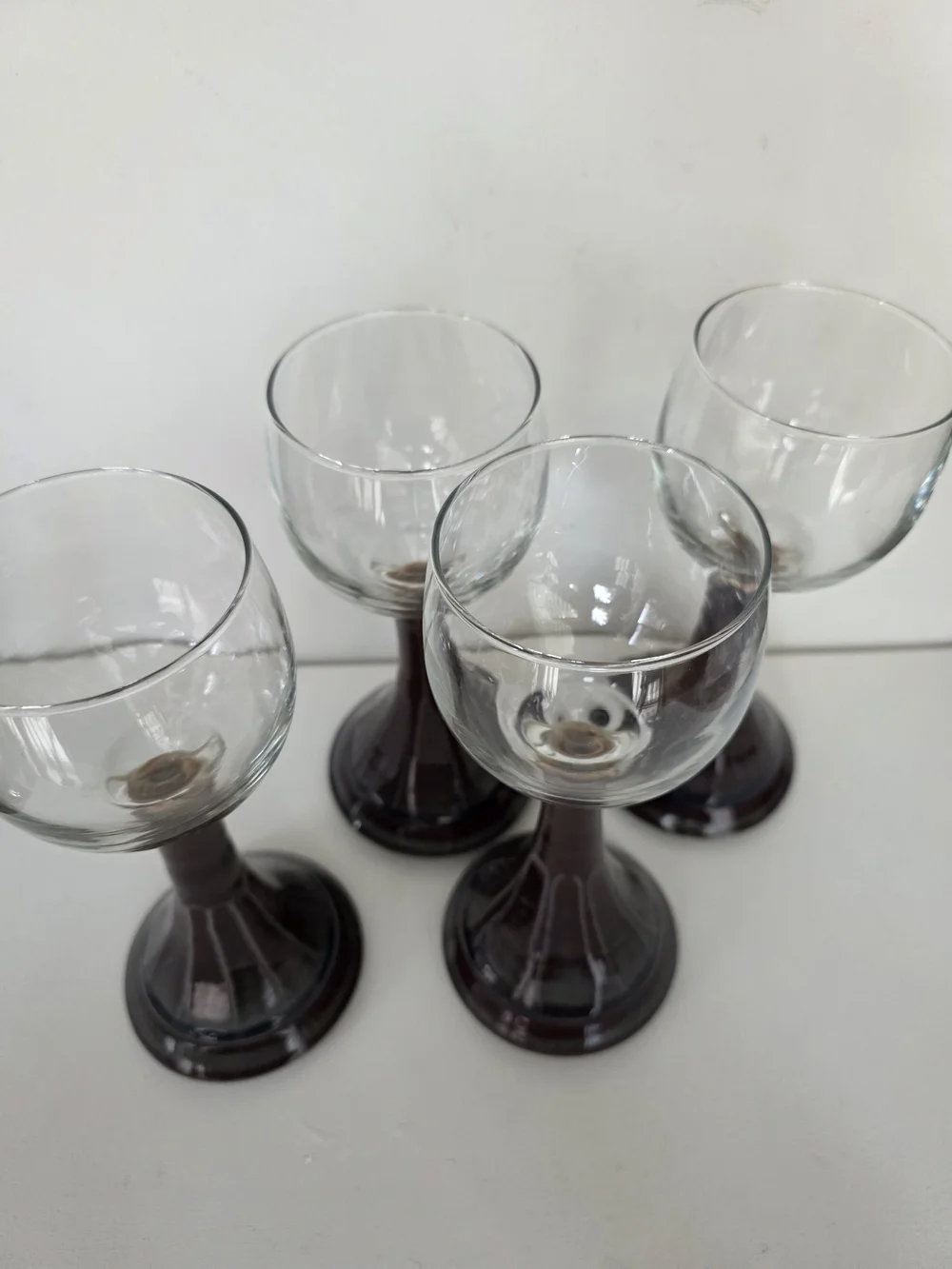 Hyacinth House Elegant Brown-Stem Wine Glasses - Set of 4
